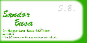 sandor busa business card